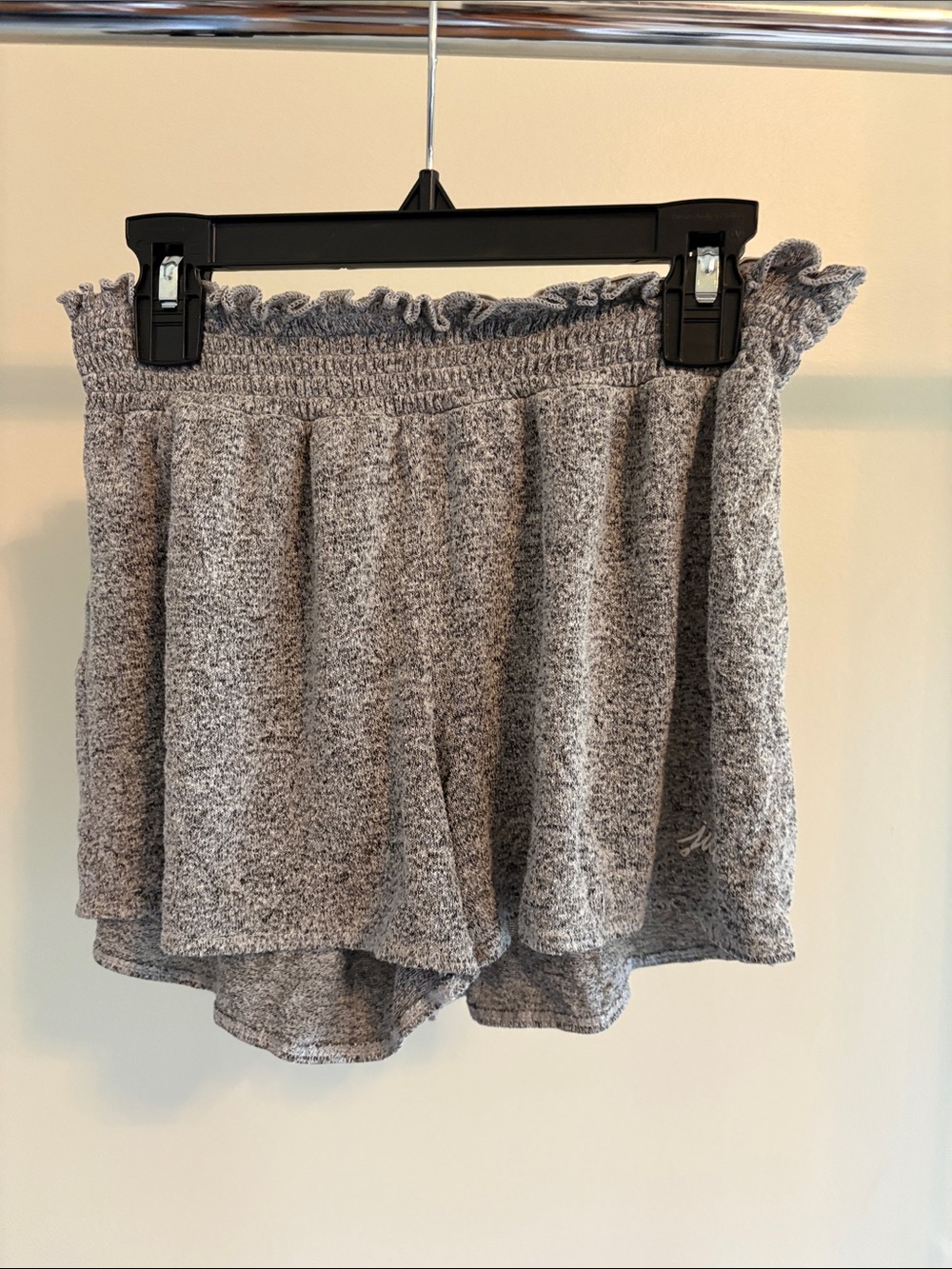 Justice Heather Gray Ruffle-Waist Knit Lounge Shorts